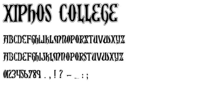 Xiphos College font